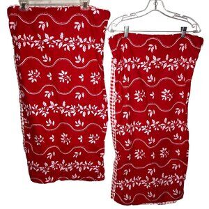 Martha Stewart Red Pillow Shams Holly Gingham Cotton Flannel Christmas Cottage